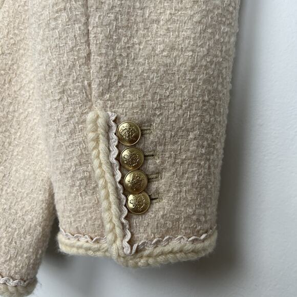 NWT J Crew Women’s Size 4 Ivory Long Lady jacket Wool Blend Tweed Boucle BM556 - Picture 7 of 16